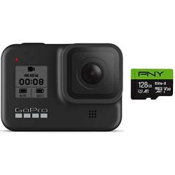 GoPro HERO8 Black + PNY Elite-X 128GB U3 microSDHC Card (Bundle)