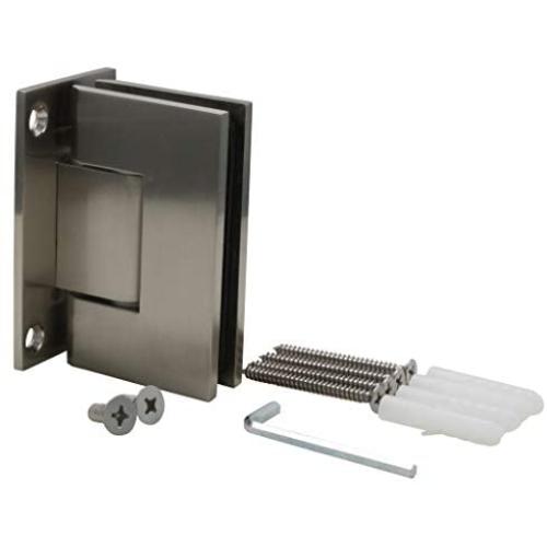 CRL Geneva 037 Series Brushed Nickel Wall Mount Full Back Plate Standard Hinge