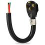 Ceptics 1.5-Ft 50-Amp Extension Power Cord L14-50P to Bare Cut Live Wire 6-8 AWG | 4-prong plug | 50A, 125/250V