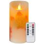 LED Maple Leaf Candle Night Light, VEEKI Warm White 1 Pack Flameless Battery Operated Electric LED Moving Wick Flickering Candle Lights with Remote Control Timer for Decoration, Wedding (Maple Leaf 1)