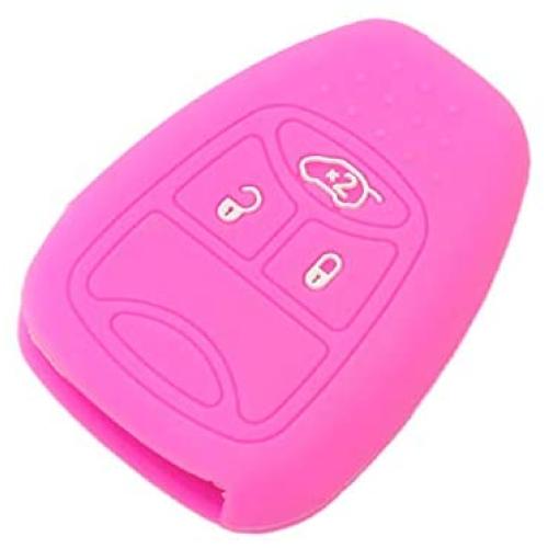 SEGADEN Silicone Cover Protector Case Holder Skin Jacket Compatible with CHRYSLER DODGE JEEP Remote Key Fob CV4751 Kitty Pink