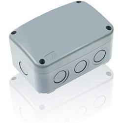 Nineleaf 1PK Outdoor Junction Box ABS Plastic Dustproof IP66 Waterproof Universal Electrical Boxes Project Enclosure Grey 4 7/8'' 3 1/4'' 2 1/4'' inch (125x86x62mm) fit 20mm Cable Gland for Outdoor Use
