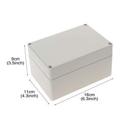 Plastic Junction Box,Saim 6.29x4.33x3.54inch Waterproof Plastic Electronic Project DIY Junction Box Enclosure Case (160mm x 110mm x 90mm)