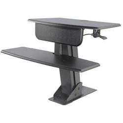 Kantek Desk Clamp-Mounted Sit to Stand Workstation, Black (STS800)