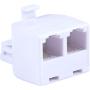 Power Gear Telephone Duplex Adapter, Home or Office, Compatible with Answering Machines, All Brands, RJ14, RJ11, White, 76191