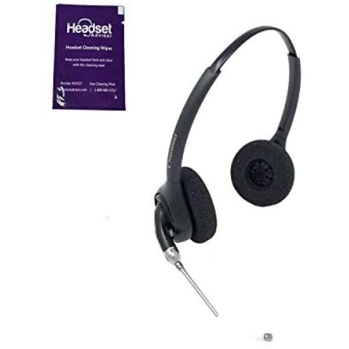 Plantronics HW261 Wired Headset Bundle with Headset Advisor Wipe (Renewed)