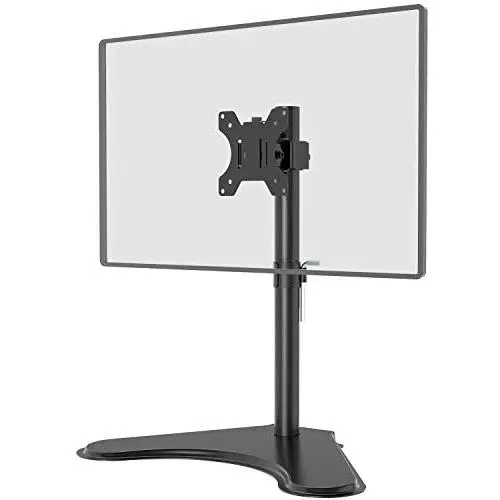 WALI Free Standing Single LCD Monitor Fully Adjustable Desk Mount Fits 1 Screen up to 32 inch, 17.6 lbs. Weight Capacity (MF001), Black WALI Free Standing Single LCD Monitor Fully Adjustable Desk Mount Fits 1 Screen up to 32 inch, 17.6 lbs. Weight Capacity (MF001), Black