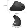 Anker 2.4G Wireless Vertical Ergonomic Optical Mouse, 800 / 1200 /1600 DPI, 5 Buttons for Laptop, Desktop, PC, Macbook - Black