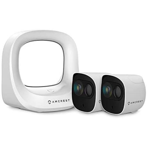 Amcrest 1080P Wireless Security Camera System, Wireless Cameras for Home Security, Wire-Free Outdoor Security Camera System, Security Camera Outdoor Wireless WiFi, IP65, 2-Way Audio (AB2WFSET-2PP)