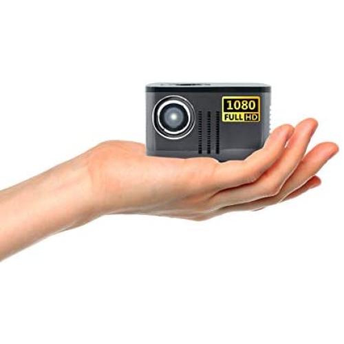 AAXA P7 Mini Projector with Battery, Native 1080P Resolution, 30,000 Hours LED Portable Projector, BT 4.0, Onboard Media Player, for Business and Home Theater