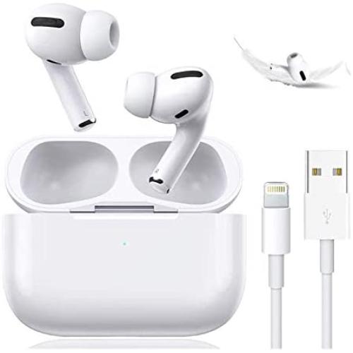 Wireless Earbuds Bluetooth 5.0 Earbud Headphones Built-in Microphone and Charging Box and Silicone Cover,Stereo Noise Cancelling Earbud, Suitable for Apple Airpods pro/Android/iPhone/Samsung