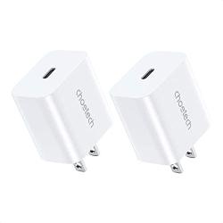 USB C Charger, CHOETECH 2-Pack PD Fast Charger 20W Type C Power Delivery 3.0 Wall Charger Compatible for iPhone 12/12 Pro Max/12 Pro/12 Mini/11 Pro Max/SE/XS/XR/8, iPad Pro, Galaxy S20/S10, Pixel 5/4