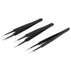 Utoolmart ESD-13 Tweezers, Anti-Static Stainless Steel Non-magnetic Blunt Tip for Craft Jewelry Electronics, 122mm Overall Length 3Pcs