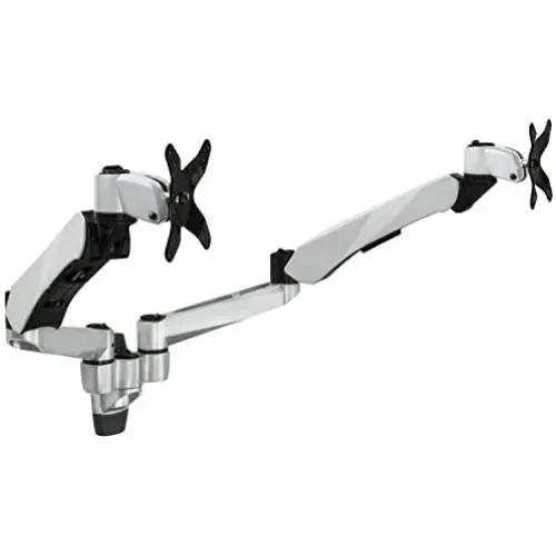 Mount-It! Dual Monitor Wall Mount with Articulating Gas-Spring Arms, VESA 75x75 mm and 100x100 mm, 19.8 lb weight capacity, Silver (MI-42114) Mount-It! Dual Monitor Wall Mount with Articulating Gas-Spring Arms, VESA 75x75 mm and 100x100 mm, 19.8 lb weight capacity, Silver (MI-42114)
