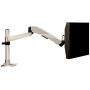 3M Easy Adjust Desk Mount Monitor Arm, Adjust Height, Tilt, Swivel and Rotation by Holding and Moving Monitor, Free Up Desk Space, Clamp or Grommet, For Monitors Up to 20 lbs <= 27'', Silver (MA245S)