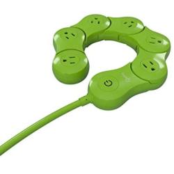 Quirky Pivot Power 2.0 - Flexible and Bendable 6 Outlet Surge Protector - Green