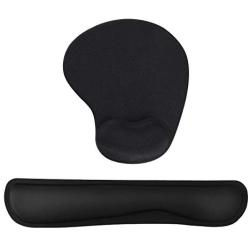 GIM Keyboard and Mouse Pad with Gel Wrist Rest Support, Memory Foam Set with Non Slip Rubber Base for Office, Gaming, Computer, Laptop and Mac