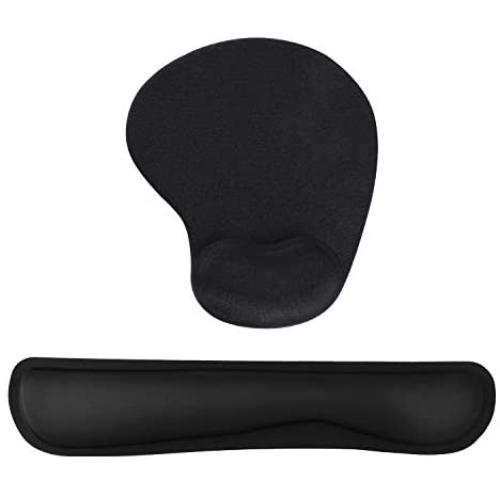 GIM Keyboard and Mouse Pad with Gel Wrist Rest Support, Memory Foam Set with Non Slip Rubber Base for Office, Gaming, Computer, Laptop and Mac