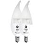 GE Lighting 92303 LED Relax HD 4-watt (40-watt Replacement), 300-Lumen Candle Light Bulb with Candelabra Base, Clear Soft White, 2-Pack