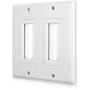 Mxtechnic Brush Wall Plate Decora Style, Cable Pass Through Insert for Wires, 2 Gang Cable Access Strap, Wall Socket for HDTV, HDMI, Wall Cables Brush Plate (1Plate, 2 Gang White)