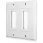 Mxtechnic Brush Wall Plate Decora Style, Cable Pass Through Insert for Wires, 2 Gang Cable Access Strap, Wall Socket for HDTV, HDMI, Wall Cables Brush Plate (1Plate, 2 Gang White)