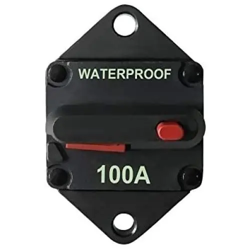 100A Waterproof Marine Thermal Circuit Breaker with Manual Reset, 12V- 48VDC