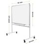 36''x24'' Mobile Whiteboard on Stand for Kids & Adults - Adjustable Height Double Side Rolling Whiteboard Magnetic Dry Erase Board on Wheels for Home, Office & School