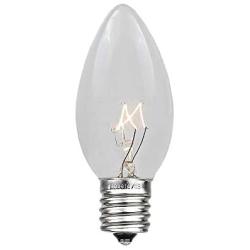 Novelty Lights 25 Pack C9 Outdoor Christmas Replacement Bulbs, Clear, E17/C9 Intermediate Base, 7 Watt…