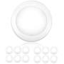 PARMIDA (12 Pack) 5/6” Dimmable LED Disk Light Flush Mount Recessed Retrofit Ceiling Lights, 15W (120W Replacement), 5000K, Energy Star & UL-Listed, Installs into Junction Box Or Recessed Can, 1050lm