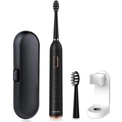 Sporzin Electric Toothbrush Electric Toothbrushes for Adults, Sonic Toothbrush Electronic Toothbrush Electric Toothbrushes with 5 Modes 3 Intensities and Smart Timer Toothbrush Holder
