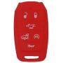 WEIBISS 2 Pack 6 Buttons Silicone Remote Key Fob Cover Protector Case Holder Skin Jacket for Dodge 2019 2020 2021 Ram 1500 Laramie Longhorn, Red Blue