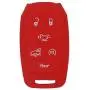 WEIBISS 2 Pack 6 Buttons Silicone Remote Key Fob Cover Protector Case Holder Skin Jacket for Dodge 2019 2020 2021 Ram 1500 Laramie Longhorn, Red Blue