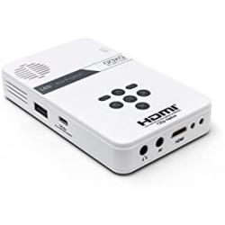 AAXA LED Pico Micro Video Projector - mini-HDMI input, built-in Media Player & Speakers, 3.5mm Aux Out, Micro SD/USB readers and 80 Min Lithium-Ion Battery (Renewed)