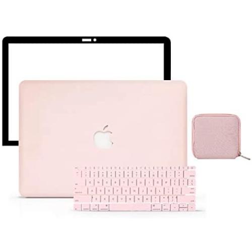 LuvCase 4 in 1 Laptop Case for Old MacBook Pro 13'' (CD Drive, 2008-2012) A1278 Hard Shell Cover, Pouch, Keyboard Cover & Screen Protector (Rose Quartz)