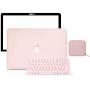 LuvCase 4 in 1 Laptop Case for Old MacBook Pro 13'' (CD Drive, 2008-2012) A1278 Hard Shell Cover, Pouch, Keyboard Cover & Screen Protector (Rose Quartz)