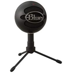 Blue Snowball iCE USB Mic for Recording and Streaming on PC and Mac, Cardioid Condenser Capsule, Adjustable Stand, Plug and Play – Black