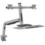 Mount-It! Stand Up Workstation with Dual Monitor Mount - Standing Desk Converter with Height Adjustable Keyboard & Counterbalance Monitor Arm