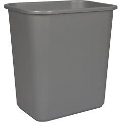 Storex Medium Waste Basket, 15 x 10.5 x 15 Inches, Gray, Case of 6 (STX00711U06C)