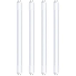 Feit Electric T24/830/LEDG2/4 20W/17W Equivalent 8 Watt 800 Lumen Plug and Play T8 / T12 LED Linear Tube Light Bulb, 2 L x 1'' D, 3000K Warm White, 4 Piece