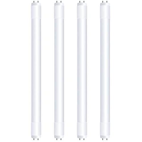 Feit Electric T24/830/LEDG2/4 20W/17W Equivalent 8 Watt 800 Lumen Plug and Play T8 / T12 LED Linear Tube Light Bulb, 2 L x 1'' D, 3000K Warm White, 4 Piece