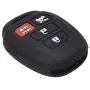 LemSa 2 Pack Keyless Entry Remote Car Key Fob Outer Shell Cover Soft Rubber Silicone Protector Keyless Jacket Case for Toyota Camry Avalon Corolla RAV4 Highlander Venza HYQ12BDM, Black Pink
