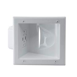 DATA COMM Electronics 45-0231-WH USB Recessed Media Box with Duplex Receptacle and 4.0 Amp Dual USB Ports