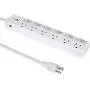 Surge Protector Power Strip 6 ft Extension Cord 14AWG Straight Wire Plug, Independent switches, 125V/15A, Hanging Hole, SGS Certification,White Surge Protector Power Strip 6 ft Extension Cord 14AWG Straight Wire Plug, Independent switches, 125V/15A, Hanging Hole, SGS Certification,White