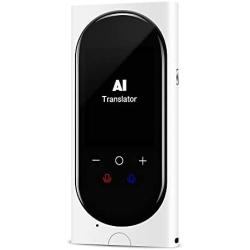 Language Translator Device Interpreter Device Two Way Voice Translator Support 106 Languages with Camera Translation for Traveling Learning Chatt Business (White)