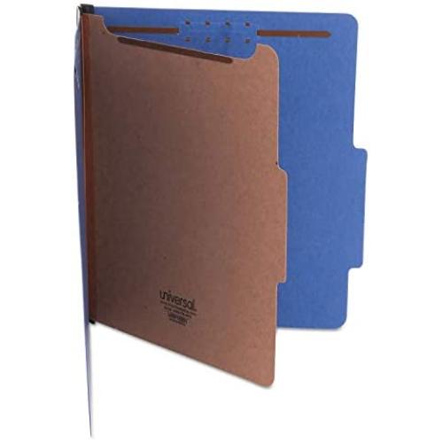 UNIVERSAL OFFICE PRODUCTS 10201 Pressboard Classification Folders, Letter, Four-section, Cobalt Blue, 10/box