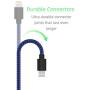TalkWorks iPhone Charger Lightning Cable 6 ft Long Braided Heavy Duty Cord MFI Certified for Apple iPhone 12, 12 Pro/Max, 12 Mini, 11, 11 Pro/Max, XR, XS/Max, X, 8, 7, 6, 5, SE, iPad - Black/Blue