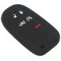 Ezzy Auto A Pair Black Silicone Rubber Key Fob Case Key Cover Key Jacket Skin Protector fit for Challenger Charger Durango Grand Cherokee Ram 1500