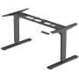 Electric Standing Desk Frame Dual Motor. Adjustable Height and Width, 3 Stages Legs for sit Stand Home Office desks suites Tops from 48'' to 73'' FLT-02 Black