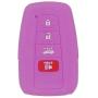 LemSa 2Pcs Silicone Keyless Entry Remote Car Smart Key Fob for Toyota Camry C-HR Prius 2017 2018 2019 RAV4 XLE Hybrid XSE Avalon Corolla HYQ14FBC, Black Pruple