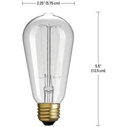 Globe Electric 01321, E26 Standard Base, 220 Lumens 60W Vintage Edison S60 Squirrel Cage Incandescent Filament Light Bulb, 1 Pack